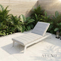 Luxury Outdoor Sun Lounger – White Aluminium Frame & Pebble Grey Cushion