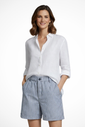 Emilia | Women’s Striped High Waist Tailored Shorts With Button Detail