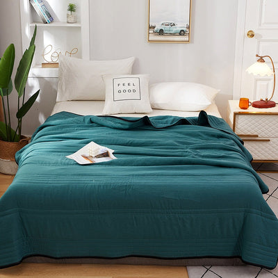 Cooling Cotton Summer Blanket | Soft Lightweight Sleep Cover | Breathable Comfortable Bedding 0