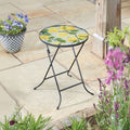 Lemon Glass Garden Side Table | Hand-Painted Folding Patio Table for Indoor & Outdoor Use