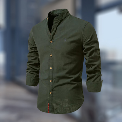 Men's shirt, stand-up collar, long sleeve 0