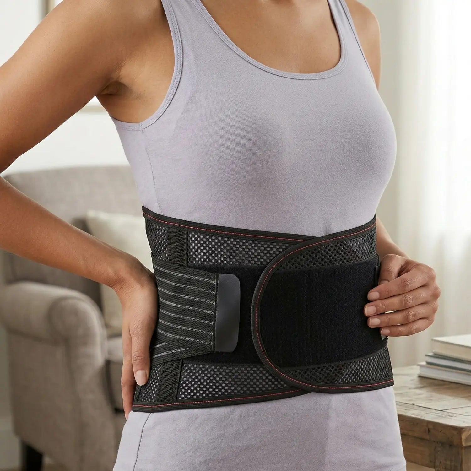 Unisex Breathable Mesh Lumbar Support Belt | Ergonomic Back Brace for ...