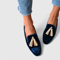 Women's Black Leather Loafers | Elegant Comfortable Slip-On Shoes
