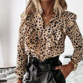 Women's Elegant Leopard Print Long Sleeve Blouse | Stylish All-Season Top
