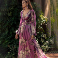 Women's Floral Chiffon Maxi Dress | Elegant Long Sleeve Summer Dress