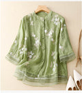 Women's Floral Cotton Blouse | Lightweight Relaxed Fit Summer Top