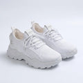 Women's Knit Fabric Sneakers | Stylish Low Top Chunky Sole Walking Shoes