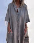 Women's Lightweight Cotton Shirt Dress | Relaxed Boho Style