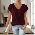 Women's Lightweight Cotton T-Shirt | Soft Sweetheart Neck Casual Top