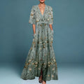 Women's Lightweight Floral Maxi Dress | Elegant Flowing Summer Gown