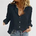 Women's Lightweight Linen Blouse | Soft Relaxed Fit Button Down Shirt