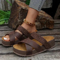 Women's Matte Platform Sandals | Stylish Criss-Cross Open Toe Footwear