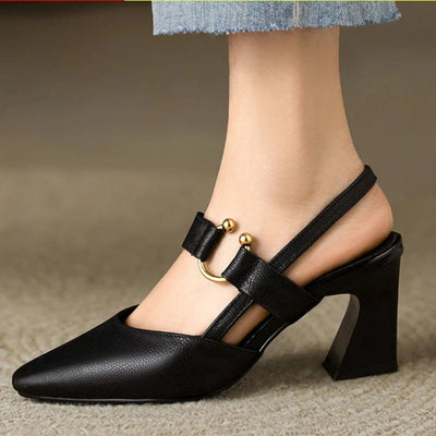 Women's Orthopedic Leather Heels | Supportive Classic Comfort Shoes 0
