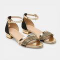 Women's PU Leather Open Toe Sandals | Stylish Ankle Strap Block Heels