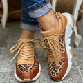 Women's PU Leopard Print Sneakers | Stylish Comfortable Spring Shoes