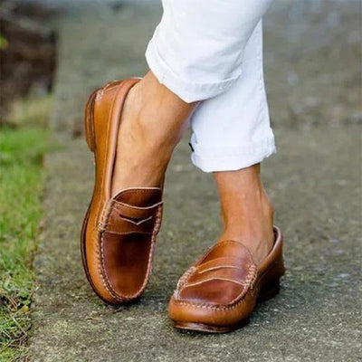 Womens Premium Leather Loafers | Comfortable Slip-On Orthopedic Shoes 1