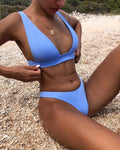 Women's Quick-Drying Plain Bikini Set | Stylish Adjustable Swimwear for Summer