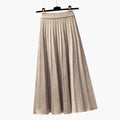 Women's Ribbed Knit Pleated Maxi Skirt | Flowing Ankle-Length Design with Elegant Texture