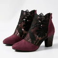 Women's Sheer Lace Block Heel Pumps | Elegant Black Heels for Women