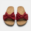 Women's Soft Fabric Slip-On Sandals | Stylish Bow Strap Casual Footwear