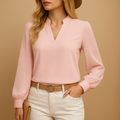 Women's Soft Viscose V-Neck Top | Flowy Relaxed Fit Blouse for All Seasons