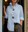 Women's Structured Blouse | Modern Tailored Long Sleeve Top