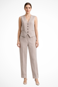 Women's Structured Suit Set | Tailored Waistcoat and Straight Leg Trousers