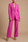 Women's Tailored Suit | Elegant Blazer with Wide Leg Trousers