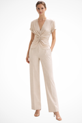 Women's Viscose Blend Blouse | Structured Summer Top with Twist Detail