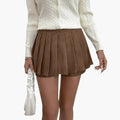 Women's Woven Pleated Midi Skirt | Structured Flowing Design with Comfortable Elastic Waistband