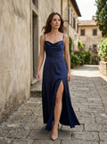 Charlotte | Women’s Sleeveless Evening Maxi Dress With Draped Neckline