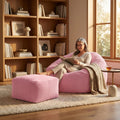 Corduroy Bean Bag Chair Cover - Soft Floor Lounger Cover Without Filling