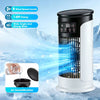 Portable London Lane Store 4-in-1 tower fan with air cooler and humidifier functions, featuring a sleek design and adjustable settings.