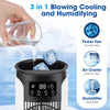Portable London Lane Store 4-in-1 tower fan with humidifier function, showing a sleek air cooler and humidifier in a modern setting.