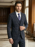 Men's Lightweight Checkered Three-Piece Suit | Elegant Slim-Fit Wedding Attire