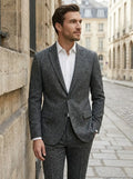 Men's Smooth Suiting Blend Two-Piece Suit | Elegant Slim Fit Formal Attire