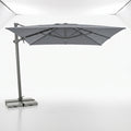 Outdoor Square Cantilever Parasol | Stylish Slate Garden Umbrella with LED Lights | Durable UV50+ Canopy