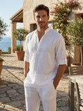 Sebastian | Men’s Long Sleeve Casual Shirt With Open Neck Design