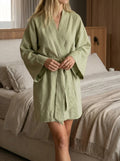 Women's Breathable Linen Kimono Dress | Airy Bohemian Summer Outfit