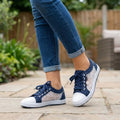 Women's Breathable Textile Casual Shoes | Chic Polka Dot Design Comfortable Lightweight Sneakers
