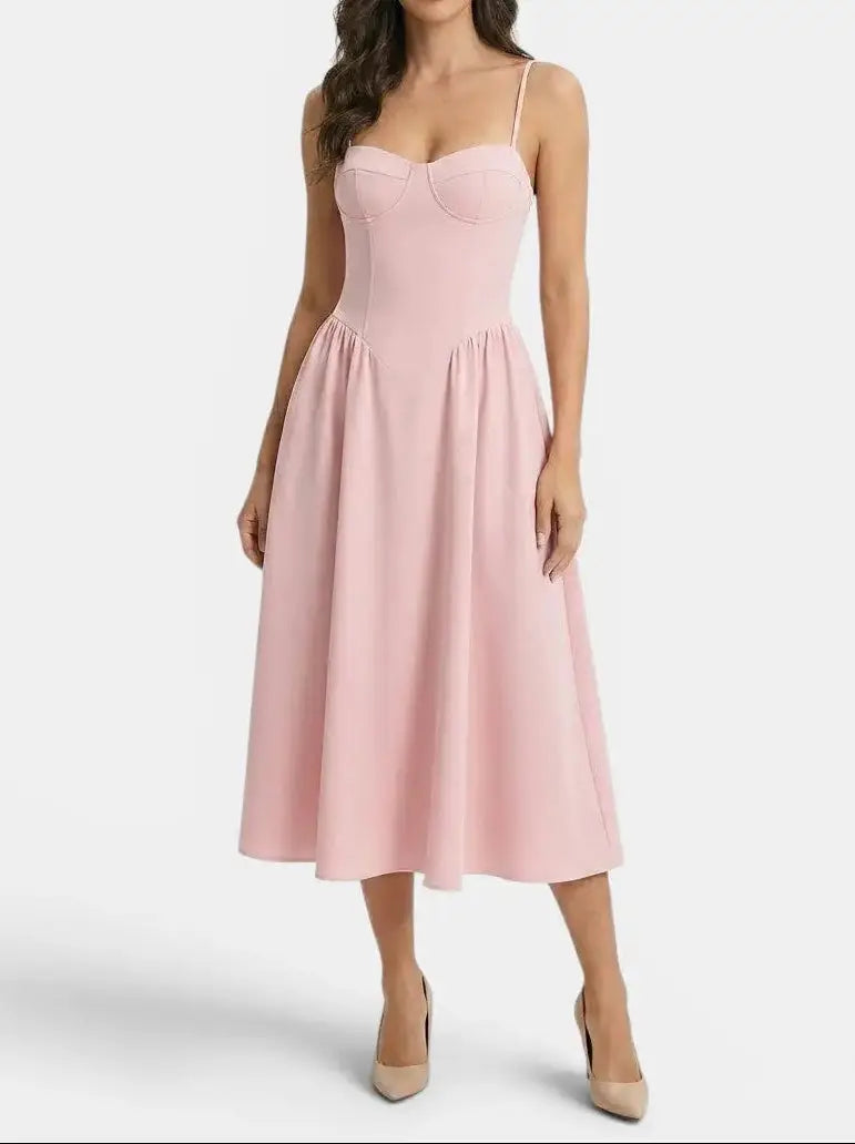 Women's Elegant Corset Midi Dress