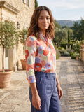 Women's Floral Cotton Blouse | Relaxed Fit Summer Top | Stylish Casual Button-Down
