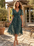 Women's Floral Print Cotton Midi Dress | Elegant Wrap Summer Dress