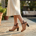 Women's Leather Heel Sandals | Elegant Adjustable Straps Summer Footwear