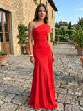 Women's Lightweight Asymmetrical Gathered Dress | Elegant Maxi Cocktail Evening Gown