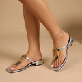 Women's Patent Leather Thong Sandals | Stylish Square Toe Low Block Heel Shoes