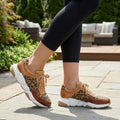 Women's PU Leopard Print Sneakers | Stylish Chunky Sole Casual Shoes