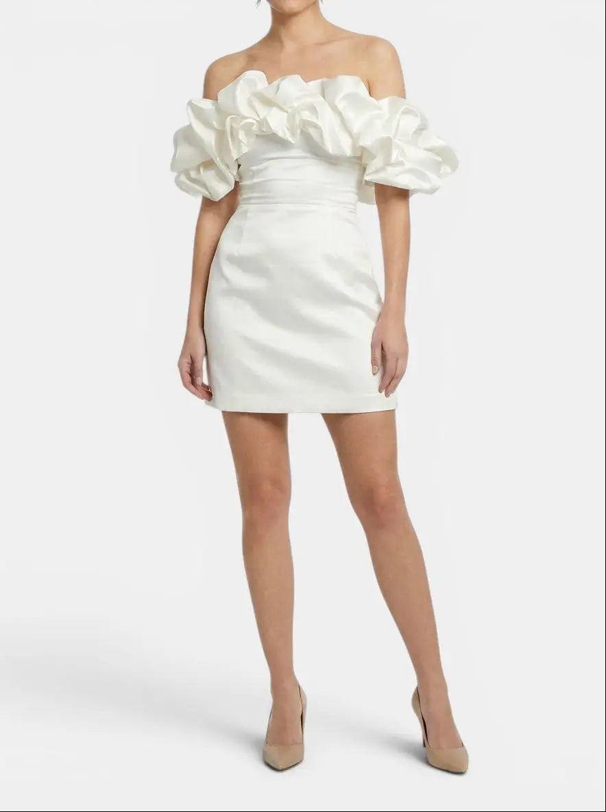 Women's Satin Off-Shoulder Mini Dress