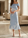 Women's Unique Print Midi Dress | Elegant Soft Breathable Summer Dress